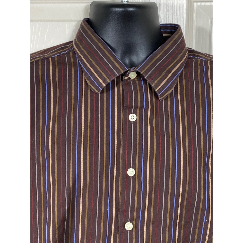 GAP Striped Button Down Shirt Long Sleeve Casual Men's Dress Shirt XL - Picture 3 of 6